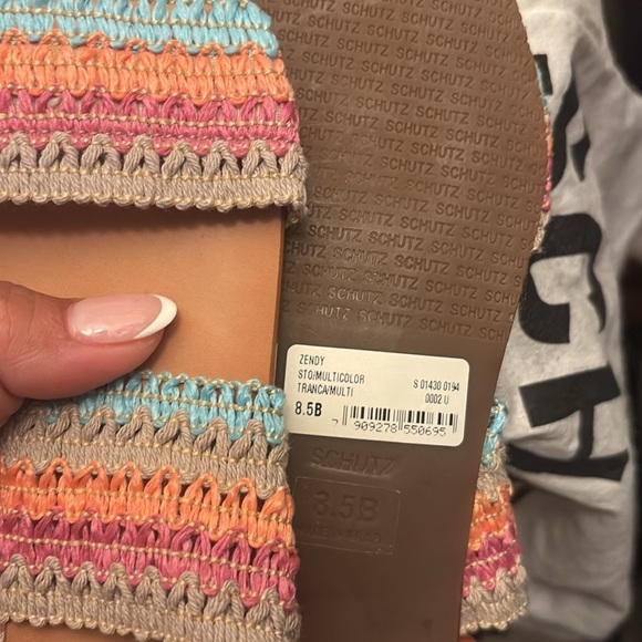 Schutz zandy multicolor woven wrap sandal size 8.5 NEW - Picture 5 of 5